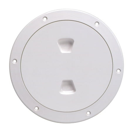 Beckson 6" Smooth Center Screw-Out Deck Plate - White | Bundle of 10