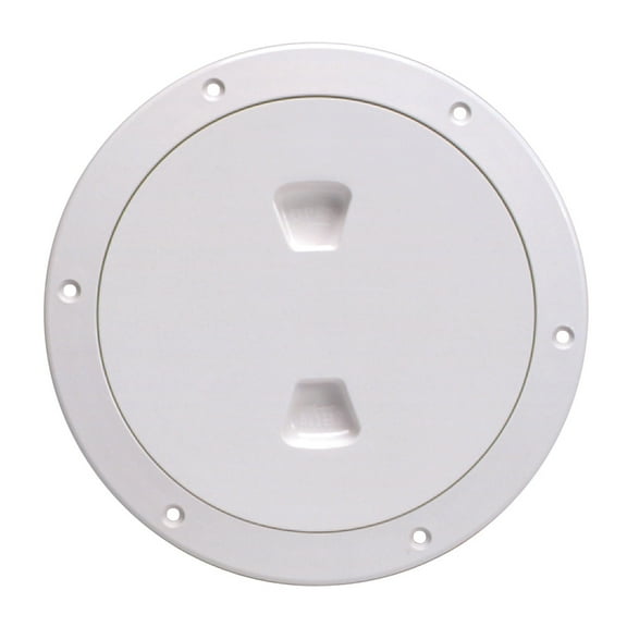 Beckson 6" Smooth Center Screw-Out Deck Plate - White | Bundle of 2