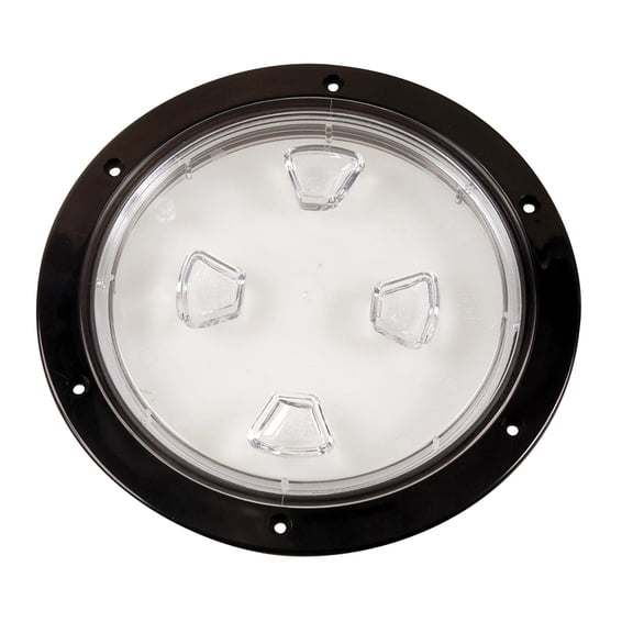 Beckson 8" Clear Center Screw-Out Deck Plate - Black | Bundle of 2