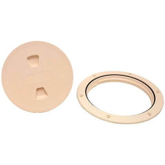 Beckson Boat Screw Out Deck Plate DP64-36 | 6 1/2 Inch Beige