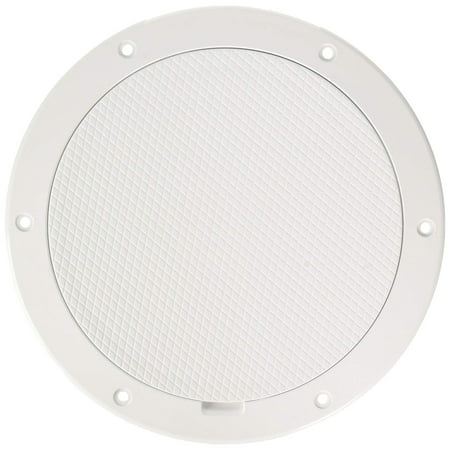 Beckson DP65-W Pry-Out Deck Plate - 6" with Diamond Center, White