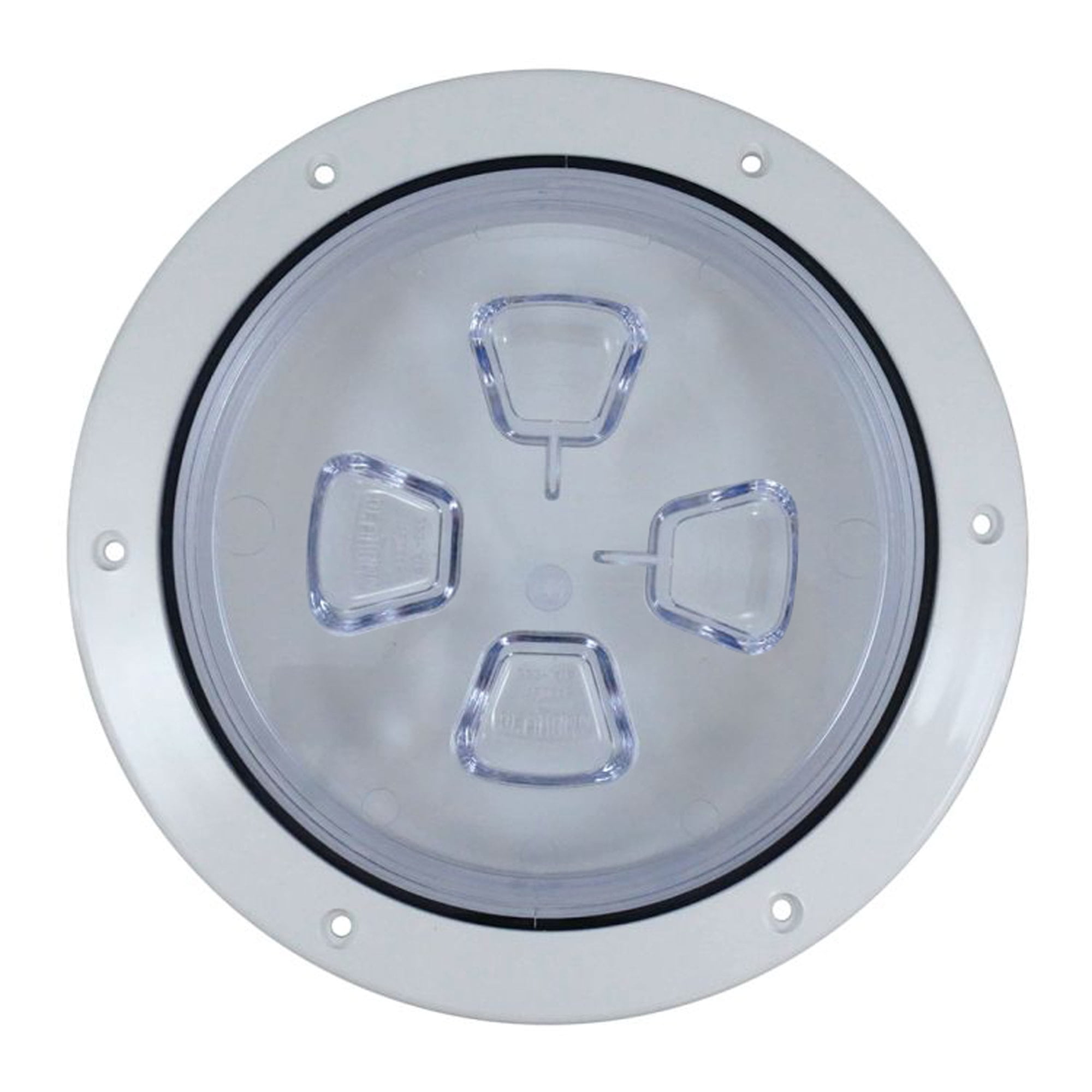8'' Clear Center White Screw-Out Deck Plate