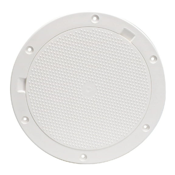 Beckson DP83-W Pry-Out Deck Plate - 8" with Pebble Center, White