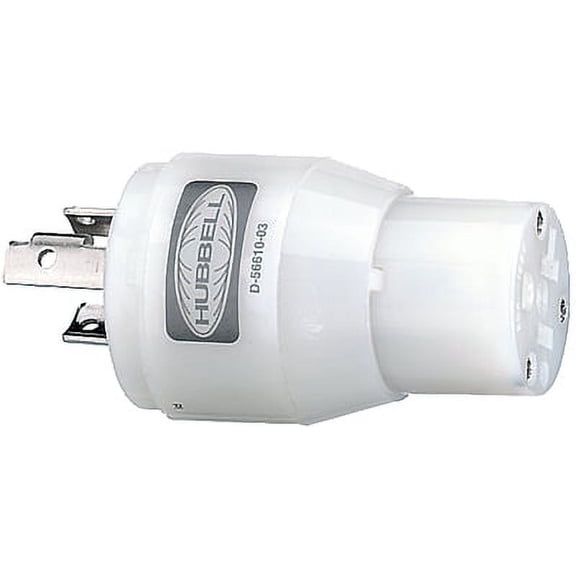 Hubbell Wiring Device-Kellems Plug Config Adapter,Wht,L5-20P,2500W HBL21CM29