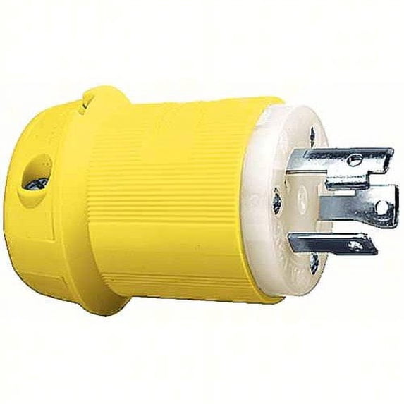 Hubbell Wiring Device-Kellems LckPlg,Straight;30 A;Yellow,Nylon,3Blds HBL26CM11