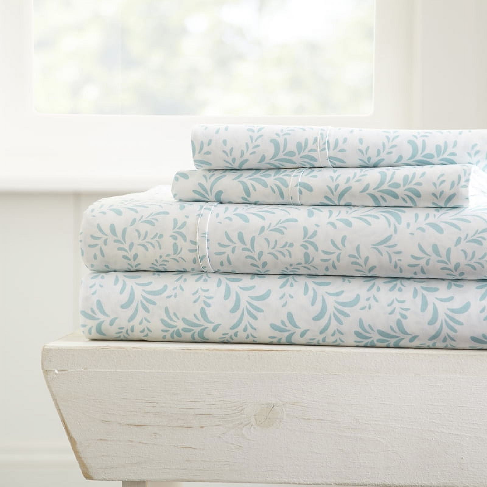 King Blue Cotton Microfiber Deep Pocket Sheet Set
