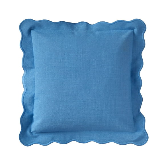 Mainstays by Becky G. & Alejandra Scallop Decorative Pillow, Blue Eyes, 18" x 18"