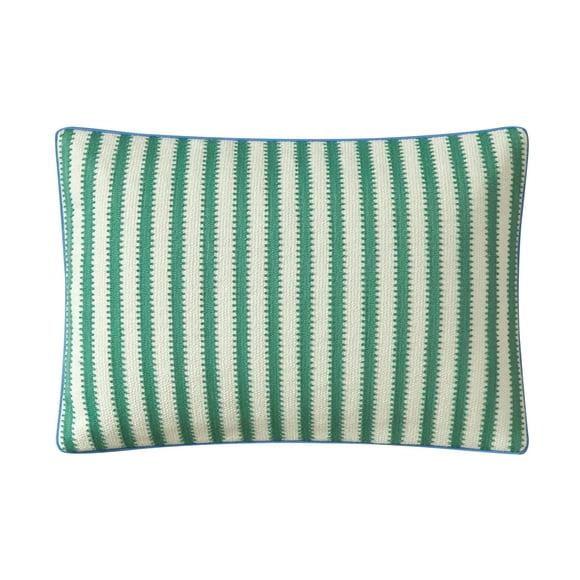 Mainstays by Becky G. & Alejandra Oblong Decorative Pillow, Green Cabana Stripe, 14" x 20"
