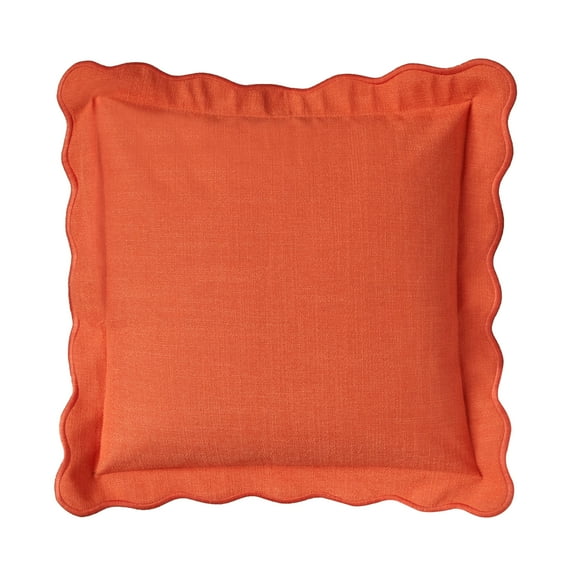 Mainstays by Becky G. & Alejandra Scallop Decorative Pillow, Mandarin, 18" x 18"