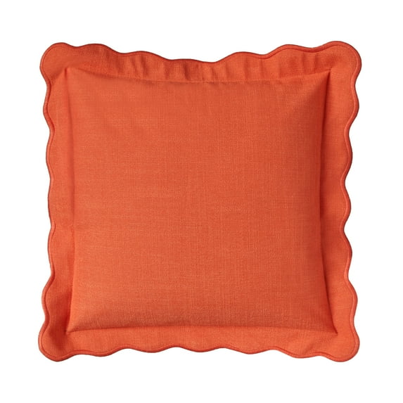 Mainstays by Becky G. & Alejandra Scallop Decorative Pillow, Mandarin, 18" x 18"