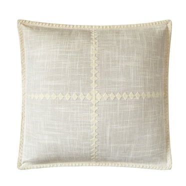 Mainstays by Becky G. & Alejandra Decorative Pillow, Papyrus Beige, 18" x 18"