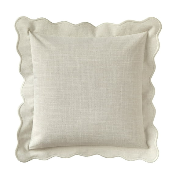 Mainstays by Becky G. & Alejandra Scallop Decorative Pillow, Papyrus Beige, 18" x 18"