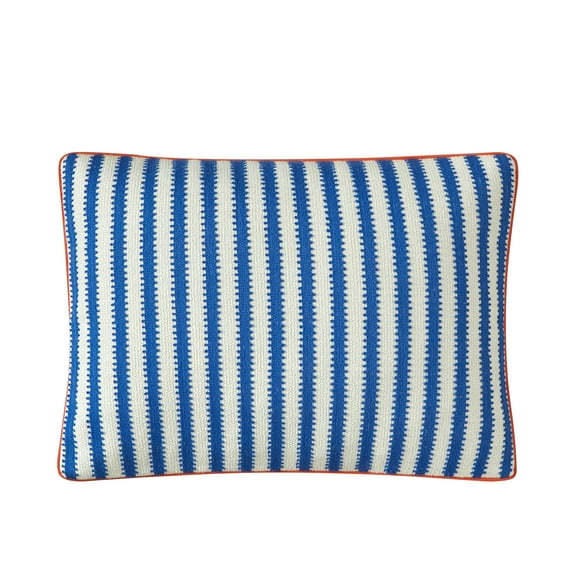Mainstays by Becky G. & Alejandra Oblong Decorative Pillow, Royal Blue Cabana Stripe, 14" x 20"