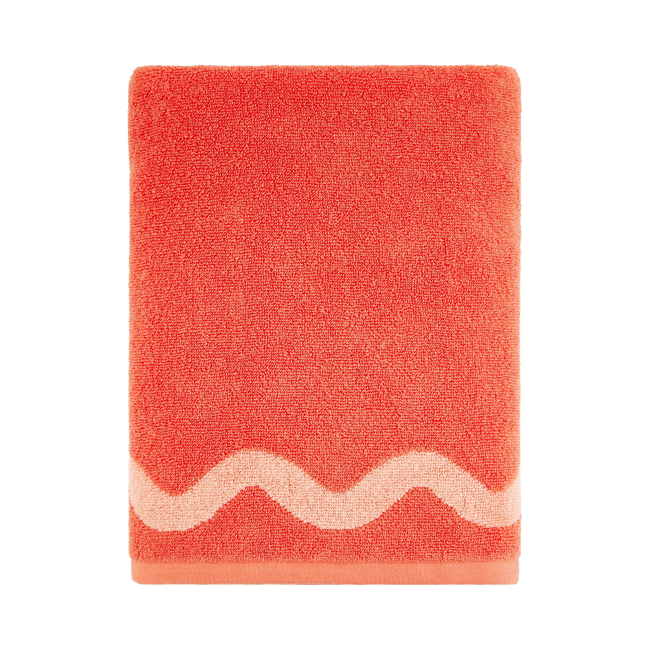 Mainstays by Becky G. & Alejandra 100% Cotton Performance Bath Towel, Orange Scallop