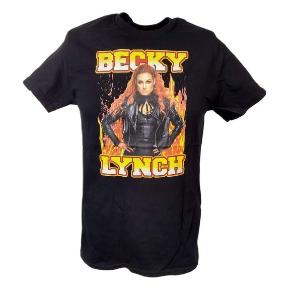 Becky Lynch Standing in Flames Black T-shirt