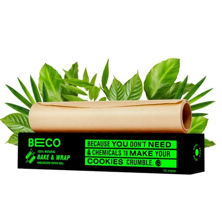 Beco Eco-Friendly Baking & Wrapping Paper, 10 Meter Roll, Pack Of 1, 100% Bamboo Pulp & Chemical Free Parchment Paper