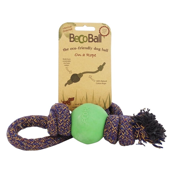 Beco Pets - Beco Ball Eco Friendly On a Rope Small Green