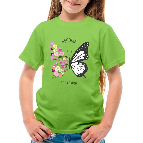 Become The Change Butterfly. T-Shirt Juniors -Image by Shutterstock, Small
