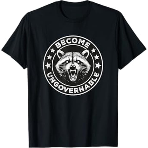 Become Ungovernable Funny Racoon Meme Vintage Angry Raccoon T-Shirt