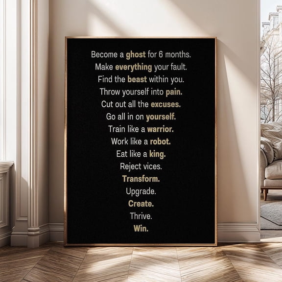 Become a Ghost Motivation Discipline Mindset Alpha Focus Quote Hustle Success Poster