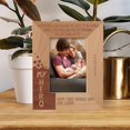 thumbnail image 1 of Becoming A Dad Means You Have To Be A Role Model For Your Son And Be Someone He Can Look Up To Personalized Wooden Frame 3 1/2" x 5" Brown (Vertical), 1 of 1