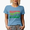 thumbnail image 1 of Becoming the Best Version of Myself, Personal Development Quote, Groovy Retro Wavy Text Merch Gift, Baby Blue T-Shirt, Large, 1 of 5