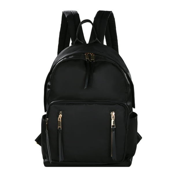 Becool Women's Nylon Black Backpack with Front and Side Pockets ...