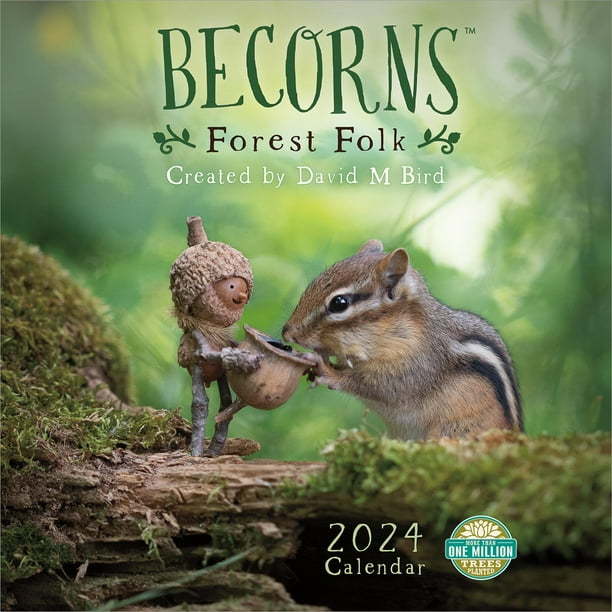 Becorns 2024 Wall Calendar Forest Folk by David M Bird (Calendar