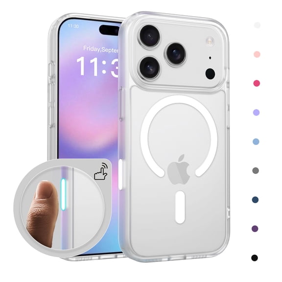 Becova Magnetic Case for iPhone 17 Pro Max, with Camera Control Button, Support Wireless Charging, Matte Hard Back Case Shockproof TPU Bumper Cover, Clean