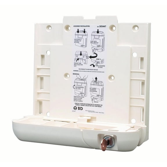 Becton Dickinson Sharps Collector Bracket Locking Wall Bracket Plastic, 305447 - EACH