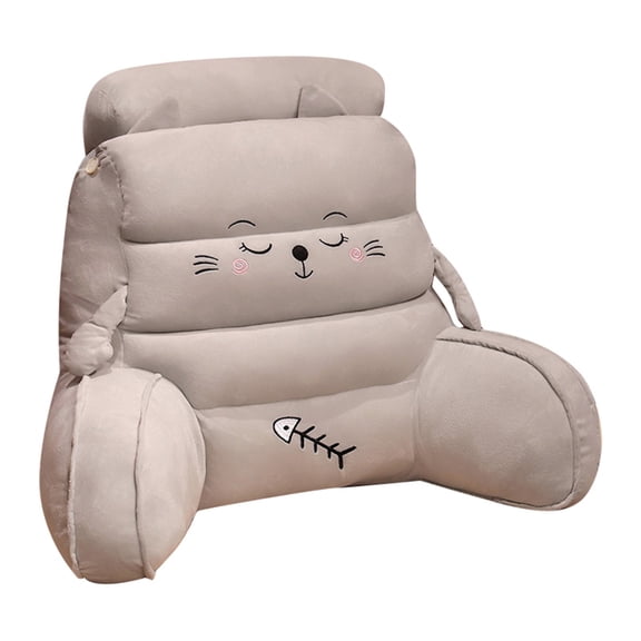 Bed Backrest Pillow For Sitting Up In Bed, Reading Pillow With Arms, Lumbar Cushion For Sofa, Chair, Floor, And Dorm