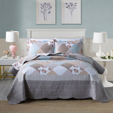 Bed Bath & Beyond 3-Piece Taupe Quilt Bedding Sets, Queen