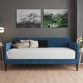 thumbnail image 1 of Home Design Chloe Twin Daybed with Velvet Upholstery, Button-Tufted Back, Stylish Versatile Seating and Sleeping Solution for Bedroom or Living Room, Blue, 1 of 6