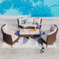 thumbnail image 1 of Bed Bath & Beyond Wicker Half-Round 11-Piece Curved Conversation Set, 1 of 4
