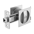 Bed/Bath Pocket Door Lock, Satin Nickel, Sliding Pocket Door Latch