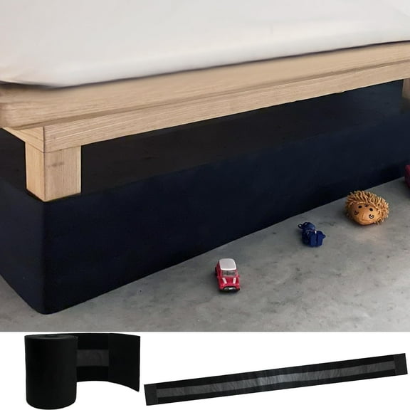 Under Bed Blocker Barrier | Under The Bed Gap Blocker Stretchable Elastic Band Strap Keeps Out Toys, Robots from Going Below Your Bed, Couch & Furniture Bottom Bumper (25 Ft by 6 Inch)