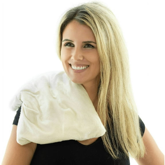 Bed Buddy Microwaveable Heating Pad with Lavender for Back & Neck Pain, Chamomile Scented, White