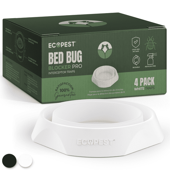 Bed Bug Blocker (Pro) Interceptor Traps — 4 Pack | Interceptors, Monitors, and Detectors for Bed Bugs