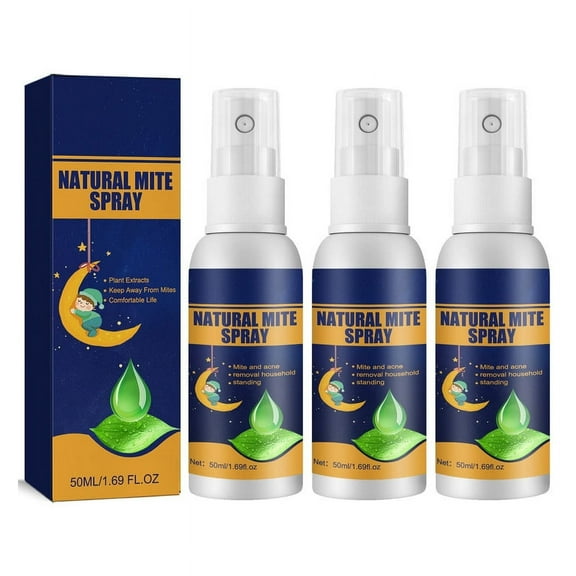 Bed Bug & Dust Mite Killer Natural Spray for Mattresses, Covers, Carpets & Furniture - Fast Protection 50ML 3PCS