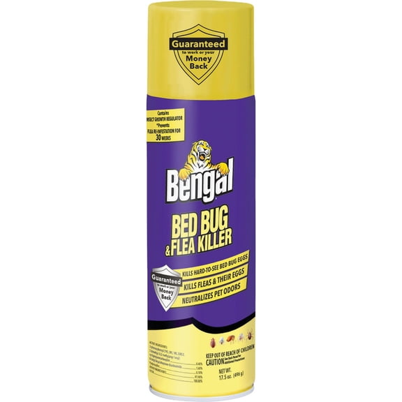 Bengal Bed Bug & Flea Killer Spray - Indoor Repellent - 17.5 oz Residential Use, Standard Application