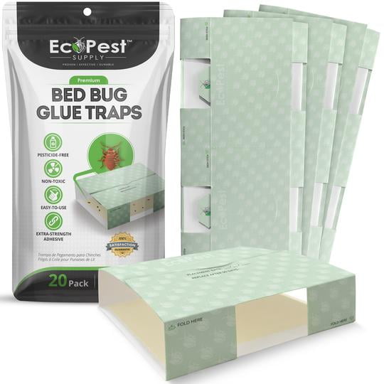Bed Bug Glue Traps 20 Pack Sticky Indoor Interceptor Trap, Monitor