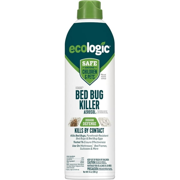 Bed Bug Killer Aerosol, 14 Ounces, Aerosol Formula Made With Lemongrass Oil And Cornmint Oil For Use On Seams, Edges And Tufts Of Mattresses, Bed Frames, Suitcases And More