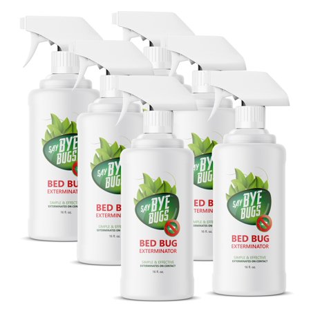 Bed Bug Spray. Say Bye Bugs. Non-Toxic, Kill on Contact Bed Bug Killer. New Formula. 6x16 oz