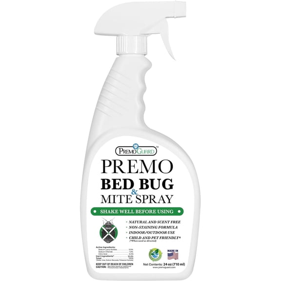 Bed Bug Killer Spray 24 oz - University Tested 100% Kill Rate - Natural Non Toxic, Stain & Scent Free - Kill Bedbugs & Mites On Bed & Blankets, Furniture, Clothing - Child & Pet Safe
