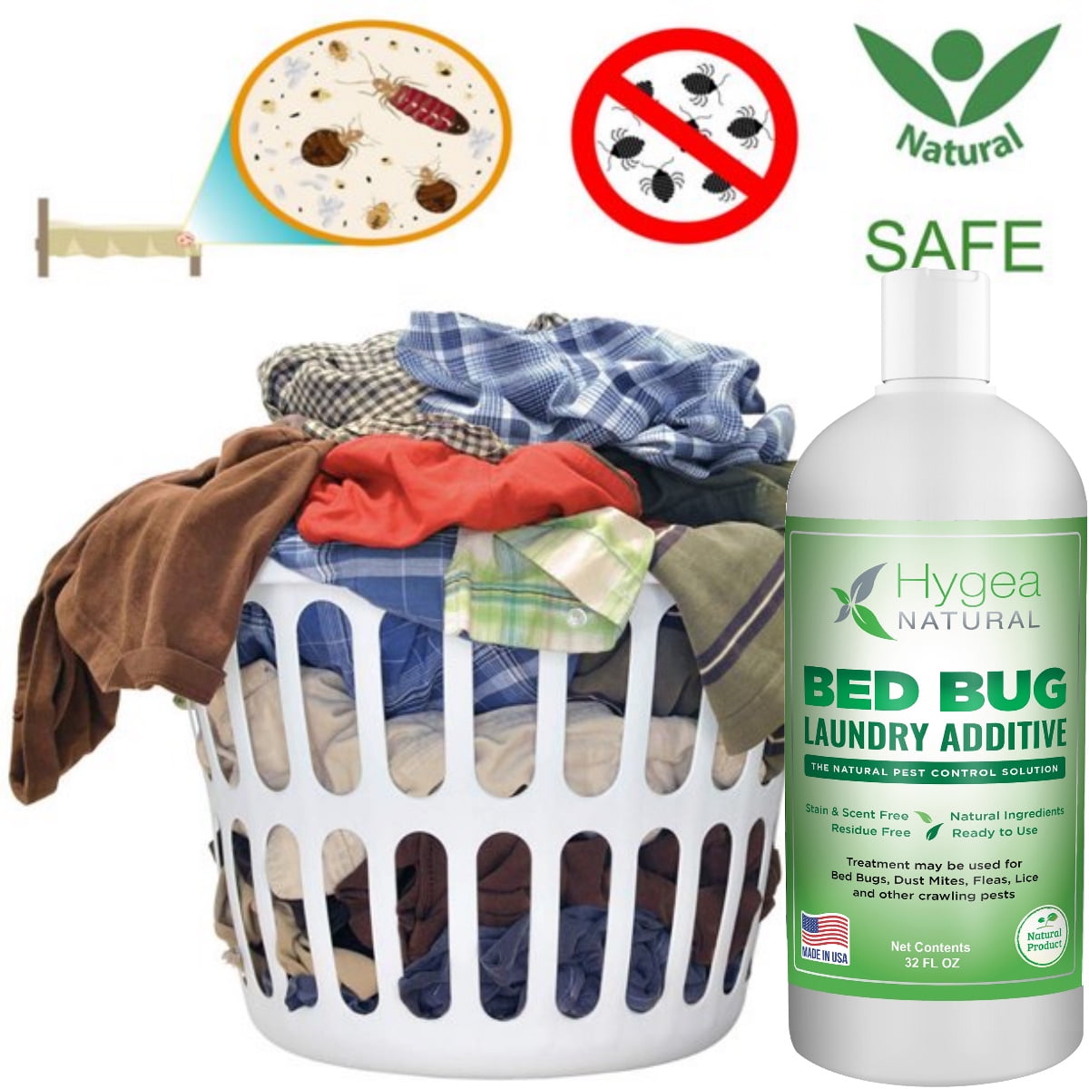 Bed Bug & Lice Killer Laundry Detergent For Household Protection