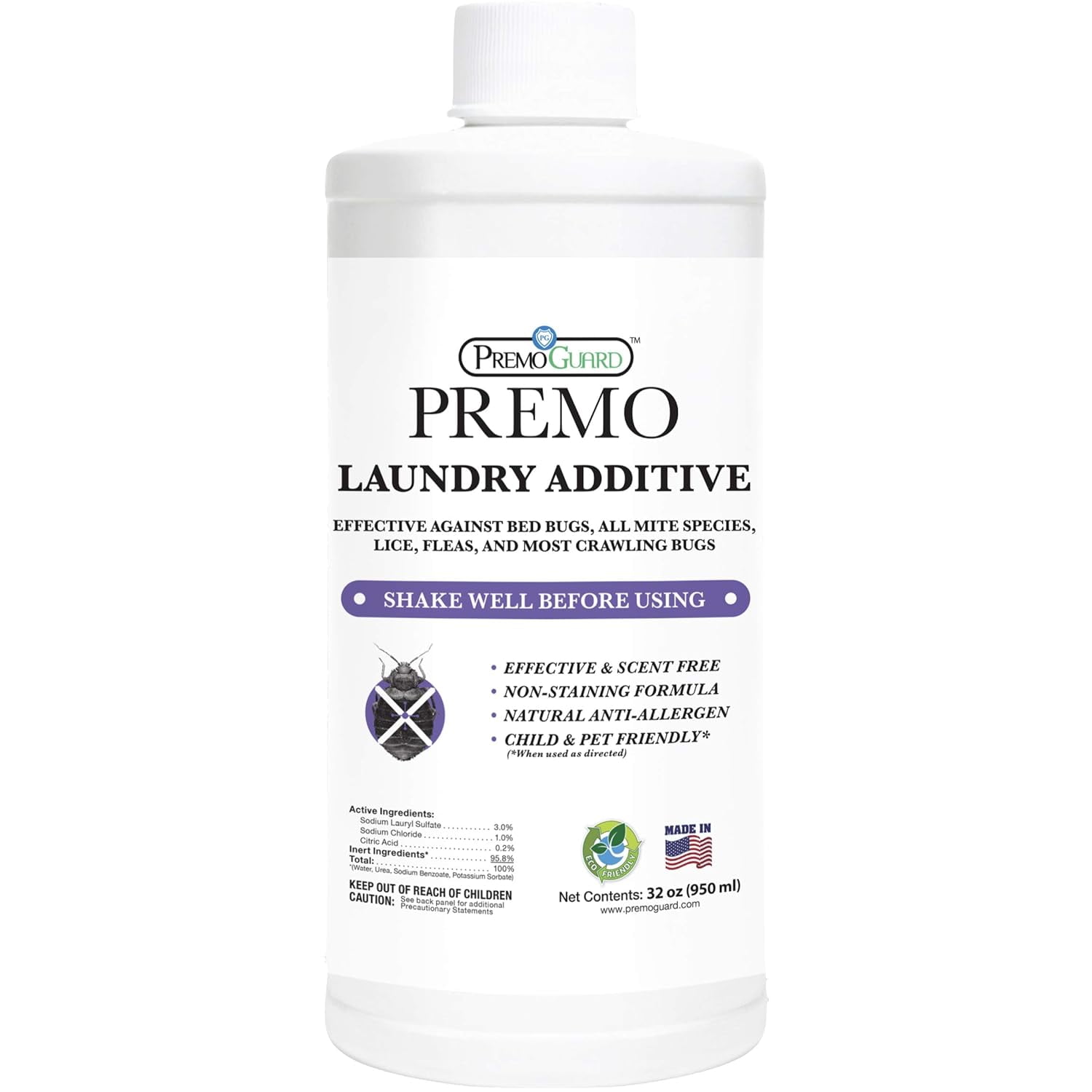 Bed Bug & Mite Laundry Detergent Additive By 32 Oz Child & Pet Friendly Stain & Odor Free