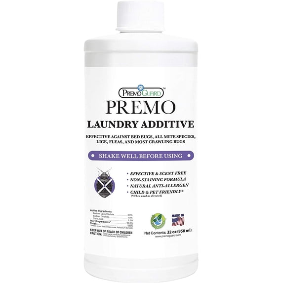 Bed Bug & Mite Laundry Detergent Additive By – 32 oz Child Pet Friendly Stain Odor Free Best Natural Non-Toxin Treatment