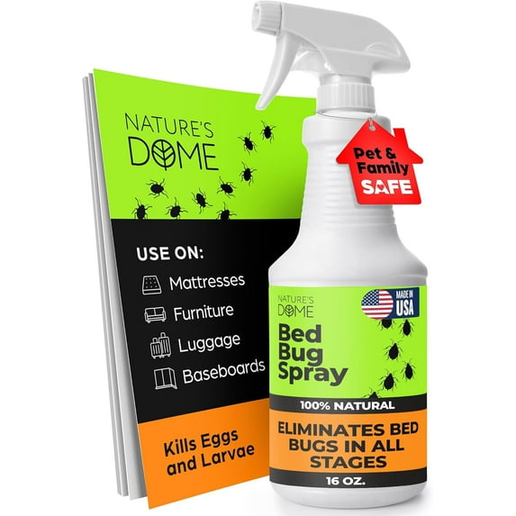 Bed Bug Spray – 100% Kill Rate, 16 OZ Natural & Mite Killer, Destroys Eggs, Kills Resistant Strains, Long-Lasting Protection, Safe for Home Use
