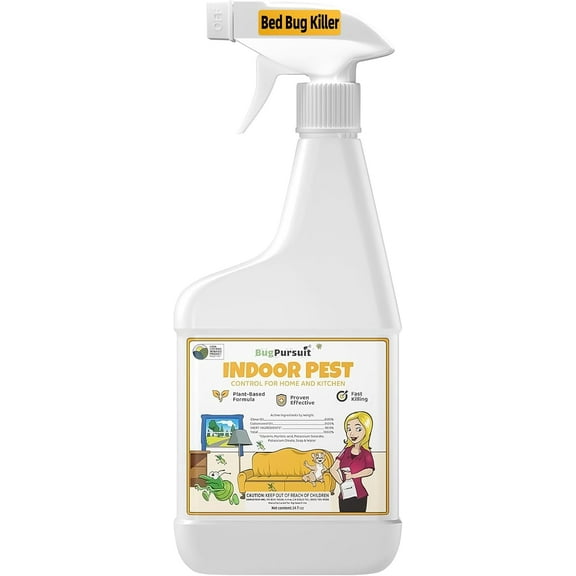 Bed Bug Spray 24 Oz, Carpet Beetle Killer, Indoor & Outdoor Bug Control for Mite, Ant, Spider and Flea, Plant Extract Based Non Toxic Bed Bug Killer, Child & Pet Safe