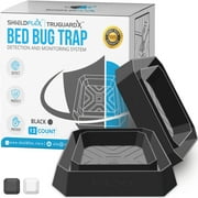 Bed Bug Trap   12 Pack | TruGuard X Bed Bug Interceptors Black | Eco Friendly Bed Bug Traps for Bed Legs | Insect Detector, Interceptor, and Monitor for Pest Control and Treatment